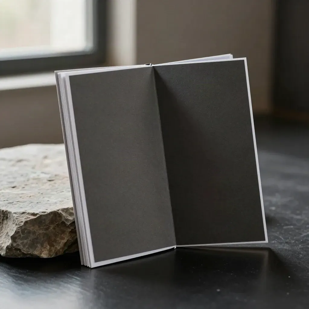 Pack audit Instagram su lastra di pietra, luce drammatica, ombra netta e aria pulita.